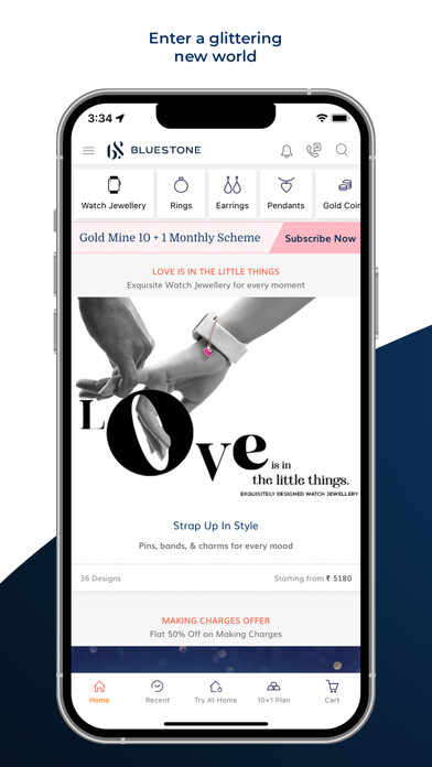 Emulate iPhone app BlueStone Jewellery Online using MyAndroid