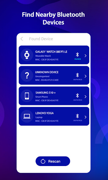 Run android online APK Bluetooth Finder  Scanner from MyAndroid or emulate Bluetooth Finder  Scanner using MyAndroid