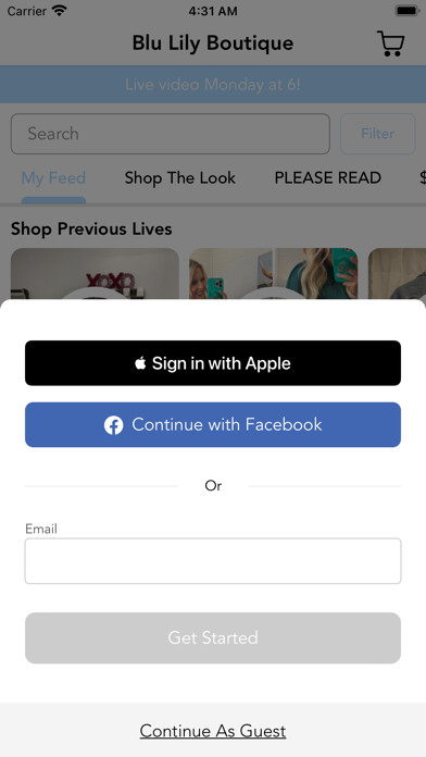 Emulate iPhone app Blu Lily Boutique using MyAndroid Emulate iPhone app Blu Lily Boutique using MyAndroid
