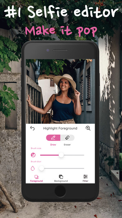 Emulate iPhone app Blur Background for Selfies using MyAndroid