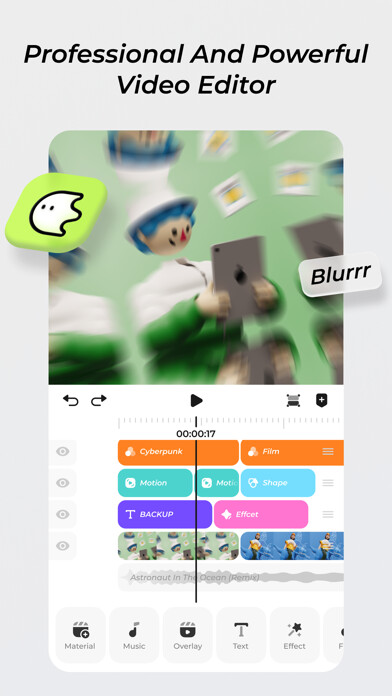 Emulate iPhone app Blurrr-Pro Video Editor using MyAndroid