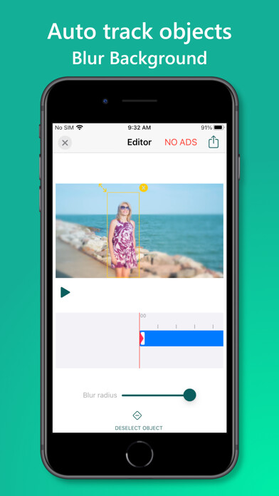 Emulate iPhone app Blur video background - focus using MyAndroid