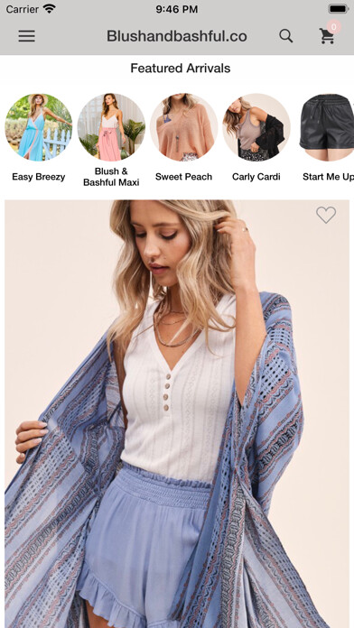 Emulate iPhone app Blush and Bashful Boutique using MyAndroid