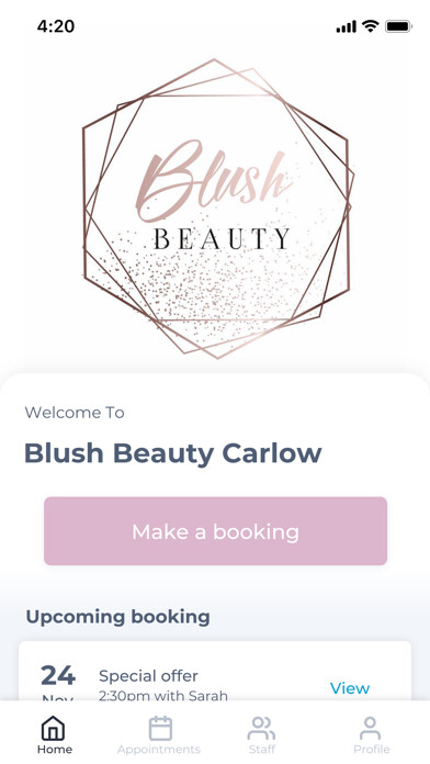 Emulate iPhone app Blush Beauty Carlow using MyAndroid Emulate iPhone app Blush Beauty Carlow using MyAndroid