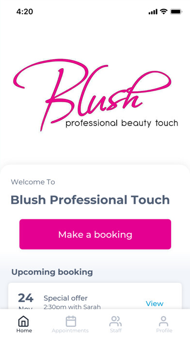Emulate iPhone app Blush Professional Touch using MyAndroid