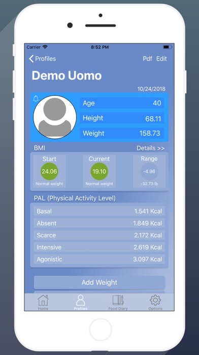 Emulate iPhone app BMI - Calculator & Calories using MyAndroid Emulate iPhone app BMI - Calculator & Calories using MyAndroid