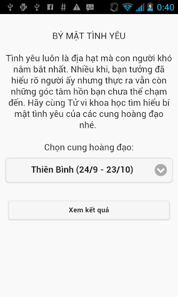 Emulate iPhone app Bí m?t tình yêu cung hoàng ??o using MyAndroid Emulate iPhone app Bí m?t tình yêu cung hoàng ??o using MyAndroid