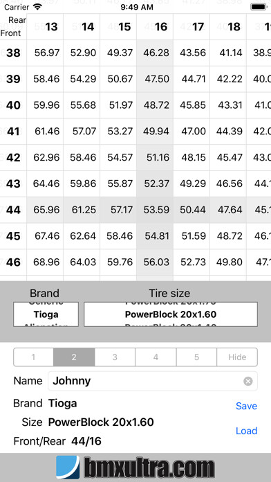 Emulate iPhone app BMX Gear Calculator using MyAndroid Emulate iPhone app BMX Gear Calculator using MyAndroid