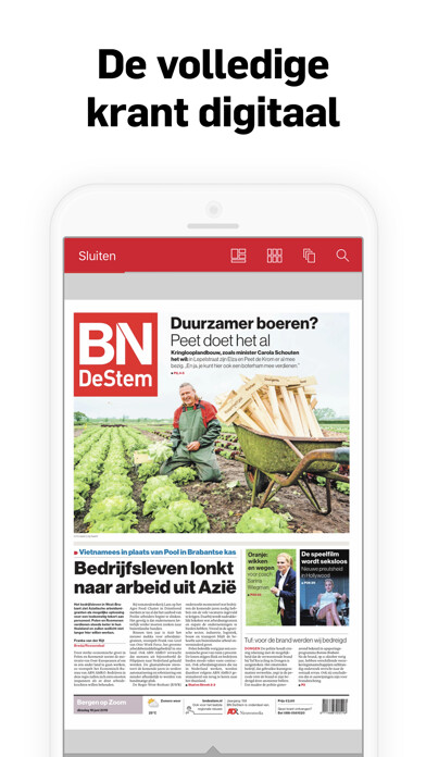 Emulate iPhone app BN DeStem - Digitale krant using MyAndroid