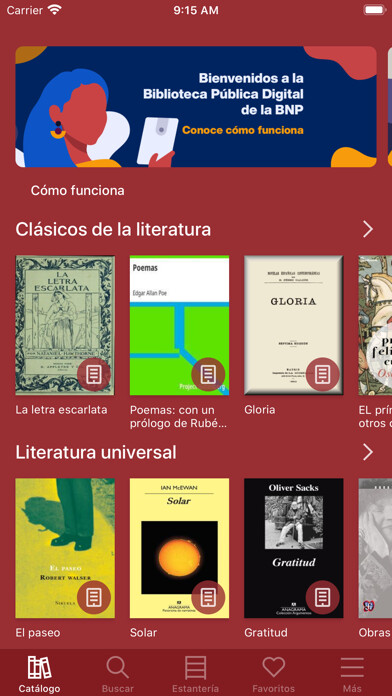 Emulate iPhone app BNP Biblioteca Pública Digital using MyAndroid