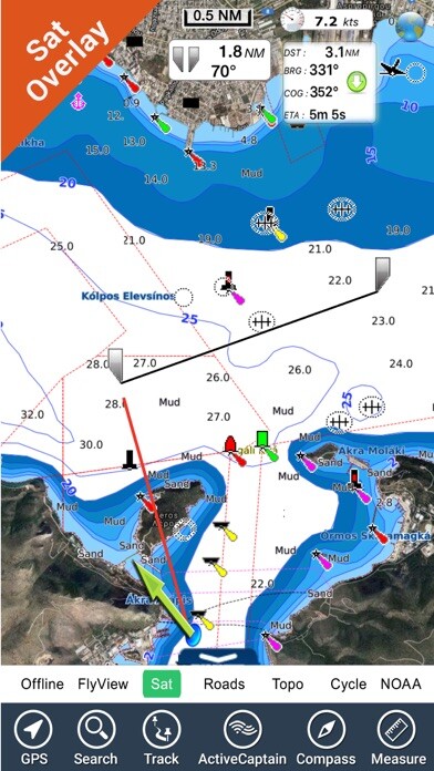 Emulate iPhone app Boating Greece HD GPS Charts using MyAndroid