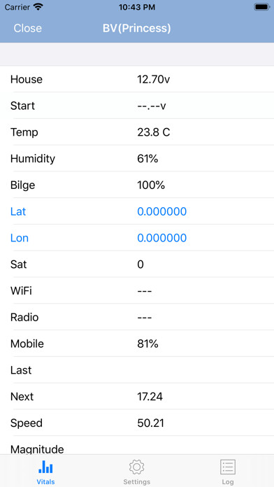 Emulate iPhone app Boat Vitals BLE using MyAndroid Emulate iPhone app Boat Vitals BLE using MyAndroid