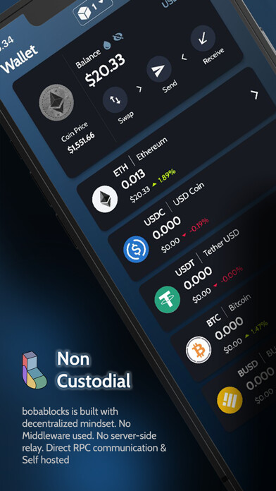 Emulate iPhone app bobablocks - Multichain Wallet using MyAndroid