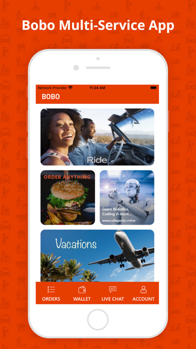 Emulate iPhone app Bobo: Ride, Delivery, Travel using MyAndroid Emulate iPhone app Bobo: Ride, Delivery, Travel using MyAndroid