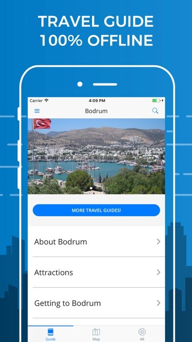 Emulate iPhone app Bodrum Travel Guide with Offline Street Map using MyAndroid