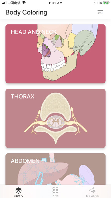 Emulate iPhone app Body coloring book using MyAndroid