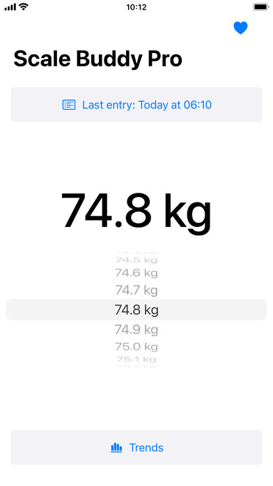 Emulate iPhone app Body Scale Buddy Pro using MyAndroid