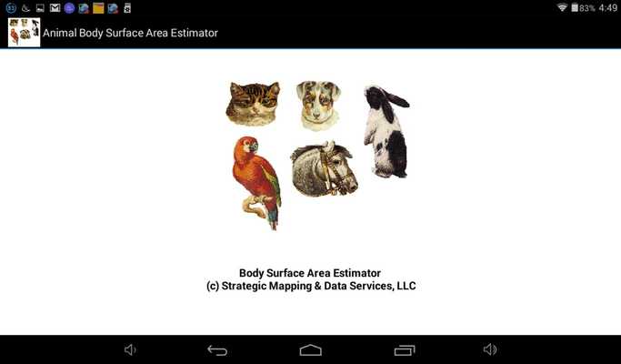 Emulate Android APK Body Surface Area Estimator