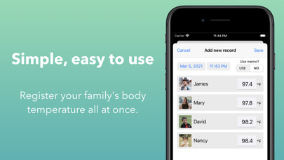 Emulate iPhone app Body Temperature Note using MyAndroid
