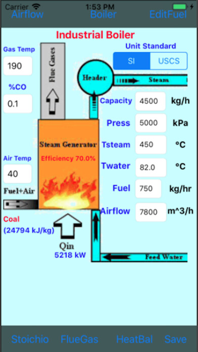 Emulate iPhone app Boiler Efficiency using MyAndroid