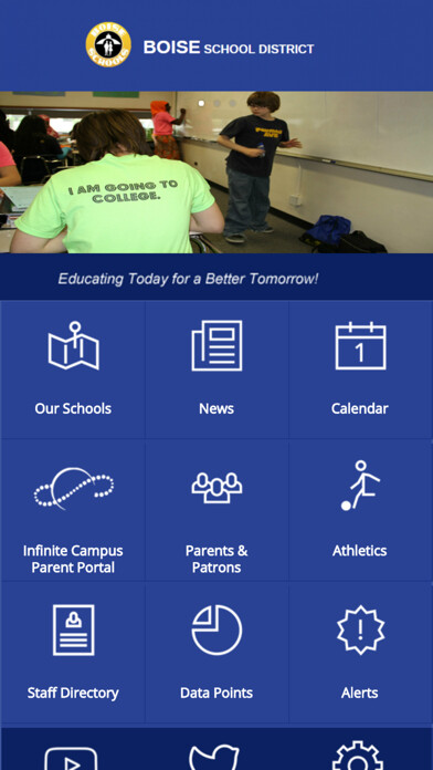Emulate iPhone app Boise Schools using MyAndroid