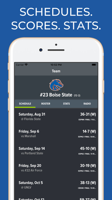 Emulate iPhone app Boise State Football Schedules using MyAndroid Emulate iPhone app Boise State Football Schedules using MyAndroid
