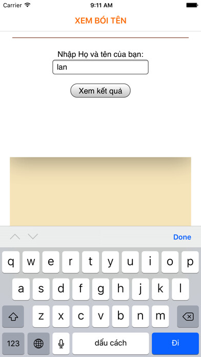Emulate iPhone app Boi ten using MyAndroid Emulate iPhone app Boi ten using MyAndroid