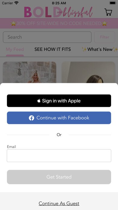 Emulate iPhone app Bold & Blissful Boutique using MyAndroid