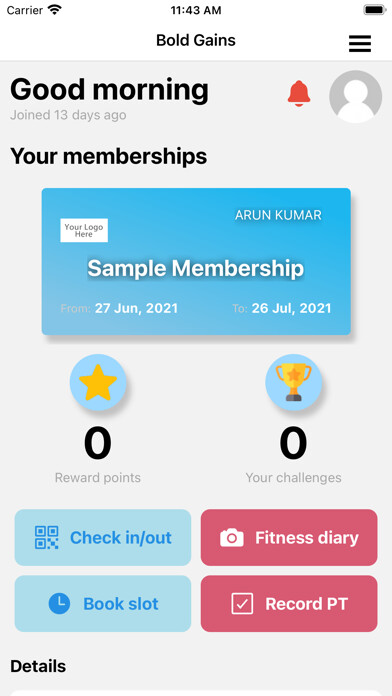 Emulate iPhone app Bold Gains using MyAndroid