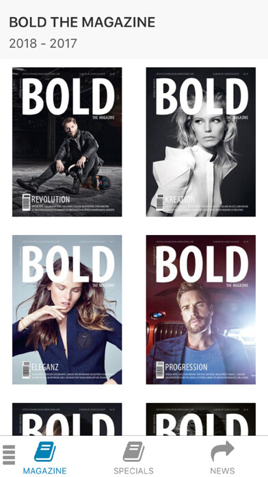 Emulate iPhone app BOLD THE MAGAZINE using MyAndroid