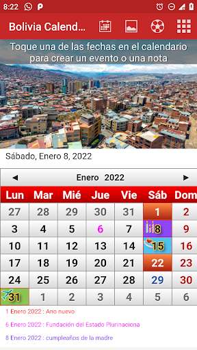 Run android online APK Bolivia Calendario 2022 from MyAndroid or emulate Bolivia Calendario 2022 using MyAndroid Run android online APK Bolivia Calendario 2022 from MyAndroid or emulate Bolivia Calendario 2022 using MyAndroid