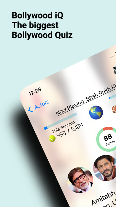 Emulate iPhone app Bollywood iQ - Movie Quiz using MyAndroid