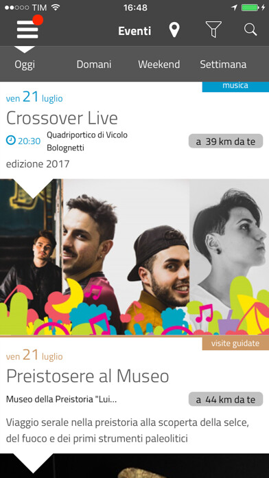 Emulate iPhone app Bologna Agenda Cultura using MyAndroid