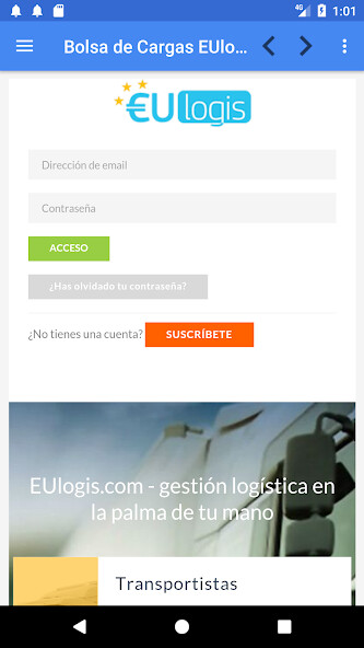Run android online APK Bolsa de Cargas EUlogis.com from MyAndroid or emulate Bolsa de Cargas EUlogis.com using MyAndroid