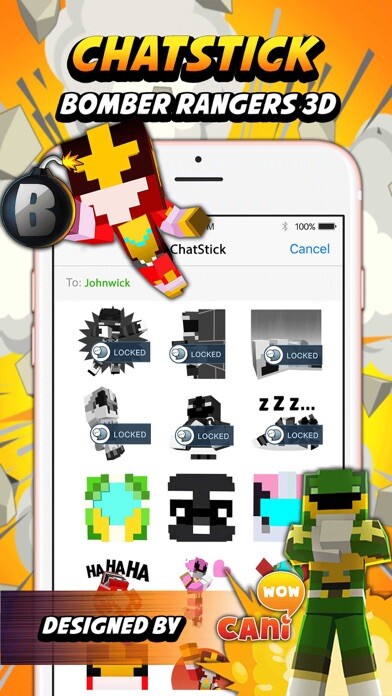 Emulate iPhone app Bomber rangers 3D Stickers for iMessage using MyAndroid Emulate iPhone app Bomber rangers 3D Stickers for iMessage using MyAndroid