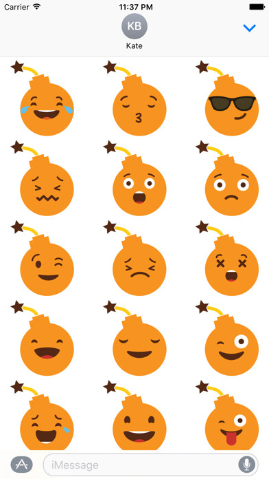 Emulate iPhone app BombMoji Stickers Free for iMessage using MyAndroid Emulate iPhone app BombMoji Stickers Free for iMessage using MyAndroid
