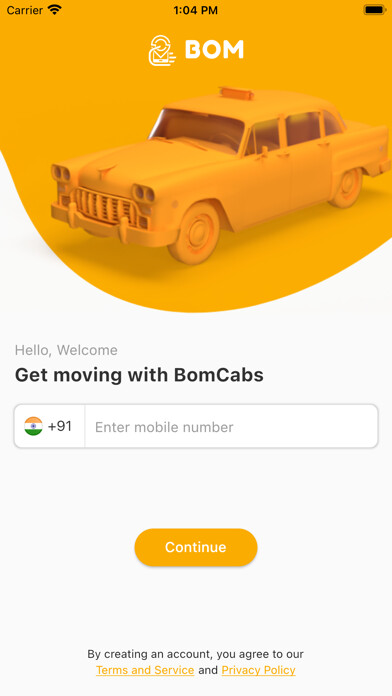 Emulate iPhone app Bom Cabs(Taxi,Auto & Delivery) using MyAndroid Emulate iPhone app Bom Cabs(Taxi,Auto & Delivery) using MyAndroid