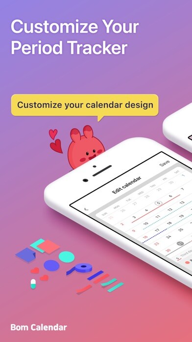 Emulate iPhone app Bom Calendar - Period tracker using MyAndroid Emulate iPhone app Bom Calendar - Period tracker using MyAndroid