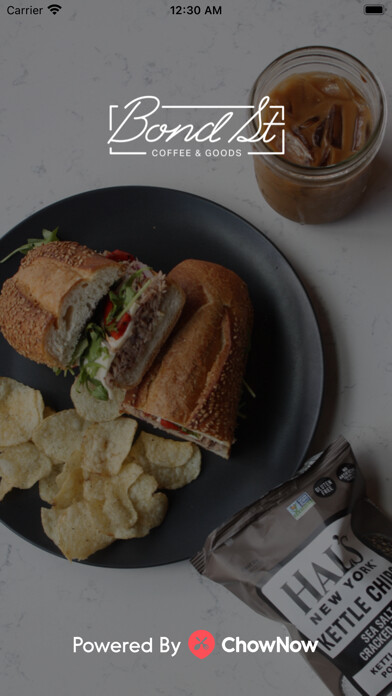 Emulate iPhone app Bond St. Coffee and Goods using MyAndroid
