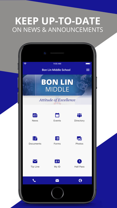 Emulate iPhone app Bon Lin Middle School using MyAndroid