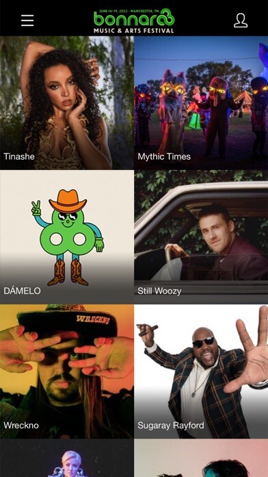 Emulate iPhone app Bonnaroo Music & Arts Festival using MyAndroid