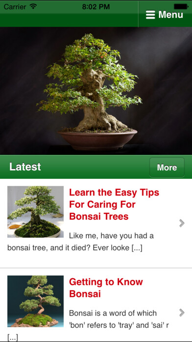 Emulate iPhone app Bonsai Basics - Learn All About Growing Bonsai Trees using MyAndroid