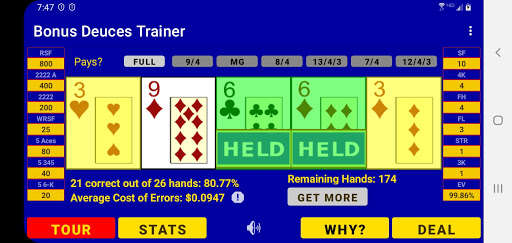 Run android online APK Bonus Deuces Trainer from MyAndroid or emulate Bonus Deuces Trainer using MyAndroid