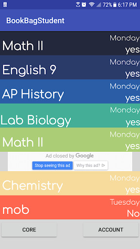Emulate Android APK Book Bag Student