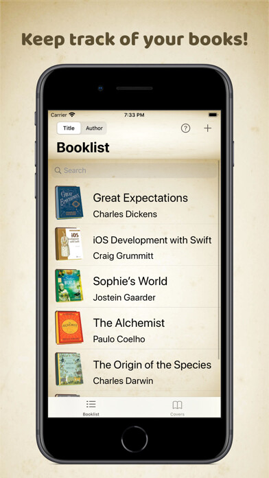 Emulate iPhone app Bookcase! using MyAndroid