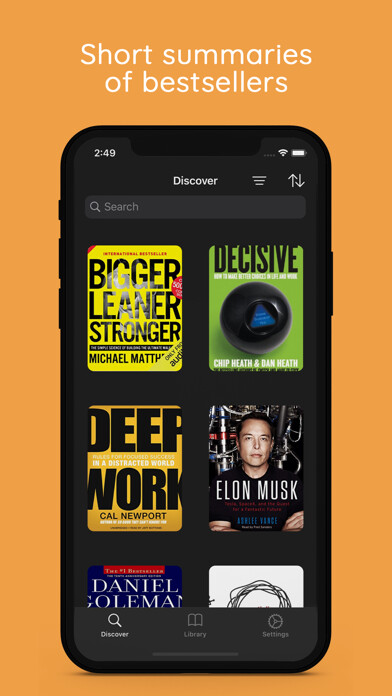 Emulate iPhone app BookClub: Audio Book Summaries using MyAndroid