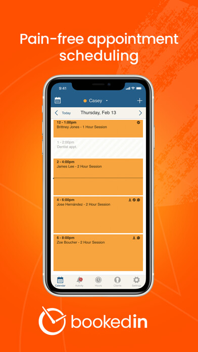 Emulate iPhone app Bookedin Appointment Scheduler using MyAndroid