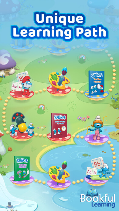 Emulate iPhone app Bookful Learning: Smurfs Time using MyAndroid