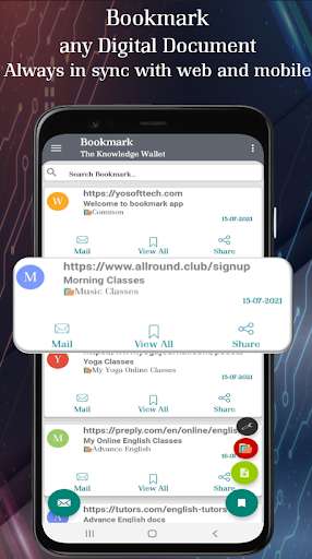 Run android online APK Bookmark - Knowledge Wallet from MyAndroid or emulate Bookmark - Knowledge Wallet using MyAndroid