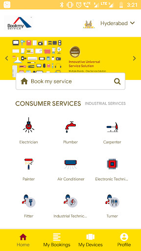 Run android online APK Bookmyservice from MyAndroid or emulate Bookmyservice using MyAndroid